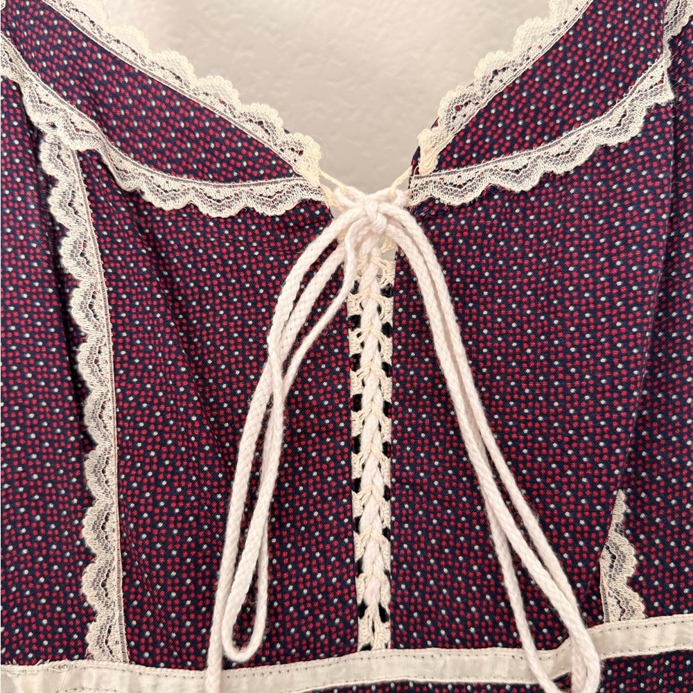 Gunne Sax 70s calico prairie dress midi vintage - Picture 5 of 7